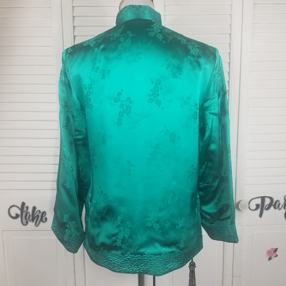 Vintage 2 sided Peony Brand jacket chinesse asian kimono shangai cheongsam - Picture 3 of 7